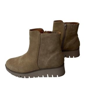 Rockport Bootie Womens 9.5 TruTech Dania Ash Brown Beige Tan Suede Leather